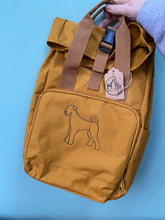 Load image into Gallery viewer, Dog Breed Silhouette Backpack for Dog Lovers and Owners- colourful embroidered compact rucksack for your adventures