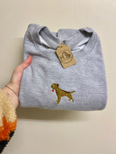 Load image into Gallery viewer, Full Colour Dog Breed Rose Embroidered Sweatshirt