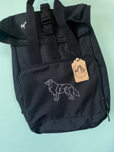 Load image into Gallery viewer, Dog Breed Silhouette Backpack for Dog Lovers and Owners- colourful embroidered compact rucksack for your adventures