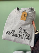 Load image into Gallery viewer, Embroidered Dalmatian Sweatshirt - Puppy Play date embroidered sweater for dog lovers