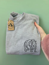Load image into Gallery viewer, Embroidered Rhino Sweatshirt - Gifts for Rhinoceros Lovers