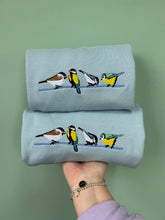 Load image into Gallery viewer, British Garden Birds Sweatshirt - Great, Blue, Coal and Marsh tit sweater for twitchers