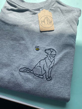 Load image into Gallery viewer, Toller Outline T-shirt - embroidered Nova Scotia duck retrieving Toller dog organic tee for dog lovers and owners