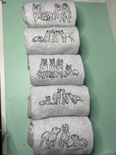 Load image into Gallery viewer, DOODLE STYLE SWEATSHIRT - Various Breeds- Dogs Sweatshirt - Embroidered sweater for dog lovers