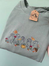 Load image into Gallery viewer, Autumn Woodlands Puppies Sweatshirt - Embroidered sweater for dog lovers