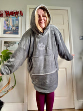 Load image into Gallery viewer, Custom Pet Embroidered Lounge Hoodie - Sherpa lined oversized slouchy lounge hoodie