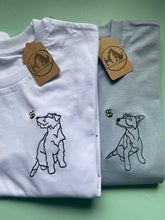 Load image into Gallery viewer, OUTLINE STYLE- Spring Dogs T-Shirt- Embroidered organic cotton tee for dog lovers