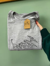 Load image into Gallery viewer, Embroidered Dinosaurs Sweatshirt- T-Rex, Triceratops, Diplodocus, Pterodactyl