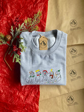 Load image into Gallery viewer, Christmas Puppies Embroidered Sweatshirt- Xmas Jumper for Dog Lovers