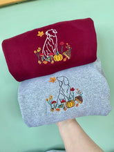 Load image into Gallery viewer, OUTLINE STYLE - Autumn Woodland Dogs Sweatshirt - various breeds- Embroidered sweater for dog lovers