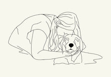 Load image into Gallery viewer, Digital Line Drawing Family / Friends Portrait - People and Pets