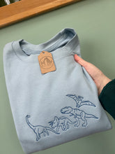 Load image into Gallery viewer, Embroidered Dinosaurs Sweatshirt- T-Rex, Triceratops, Diplodocus, Pterodactyl