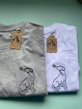 Load image into Gallery viewer, Labrador Outline T-shirt - embroidered lab organic tee for dog lovers and owners