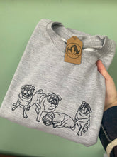 Load image into Gallery viewer, Embroidered Pug Sweatshirt - Pug lover & owner gifts