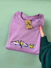 Load image into Gallery viewer, British Garden Birds Sweatshirt - Great, Blue, Coal and Marsh tit sweater for twitchers