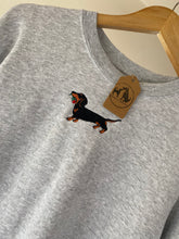 Load image into Gallery viewer, Dachshund Rose Sweatshirt - Grey M + L