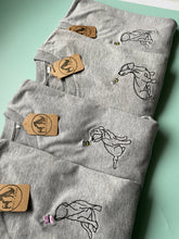 Load image into Gallery viewer, OUTLINE STYLE- Spring Dogs T-Shirt- Embroidered organic cotton tee for dog lovers