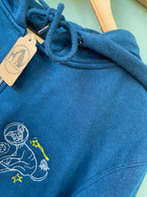 Load image into Gallery viewer, PRE-LOVED - Space Dog Zip Up Hoodie- Airforce Blue