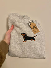 Load image into Gallery viewer, Dachshund Rose Sweatshirt - Grey M + L