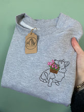 Load image into Gallery viewer, Dog Tulip Basket Sweatshirt - Various Breeds- Embroidered sweater for dog lovers