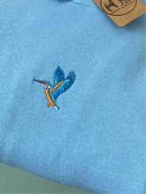 Load image into Gallery viewer, Bird Embroidered Sweatshirt- Pigeon, Kingfisher, Swan, Goose, Duck, Blue tit, Robin, Seagull, Flamingo, Puffin, Swan, Hummingbird. Bird Embroidery for bird lovers and twitchers.