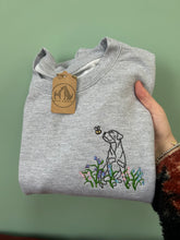 Load image into Gallery viewer, OUTLINE STYLE - Bluebells Dogs Sweatshirt - Embroidered sweater for dog lovers