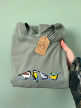 Load image into Gallery viewer, British Garden Birds Sweatshirt - Great, Blue, Coal and Marsh tit sweater for twitchers