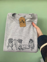 Load image into Gallery viewer, Embroidered Pug Sweatshirt - Pug lover & owner gifts