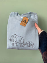 Load image into Gallery viewer, Embroidered Elephant Family Sweatshirt for Elephant Lovers