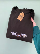 Load image into Gallery viewer, Embroidered Dog Ghosts Sweatshirt/ hoodie for dog lovers and spooky witches ready for Halloween