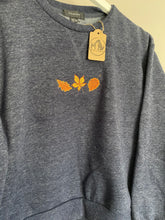Load image into Gallery viewer, PRE-LOVED blue autumn leaves sweatshirt