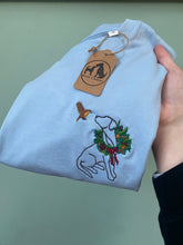 Load image into Gallery viewer, Various Breeds- Christmas Wreath Dogs T-Shirt- winter robin Embroidered tee for dog lovers