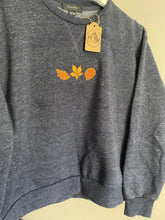Load image into Gallery viewer, PRE-LOVED blue autumn leaves sweatshirt