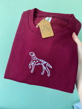 Load image into Gallery viewer, Embroidered Dalmatian Silhouette Sweatshirt- Gifts for Dally lovers and owners