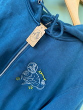 Load image into Gallery viewer, PRE-LOVED - Space Dog Zip Up Hoodie- Airforce Blue