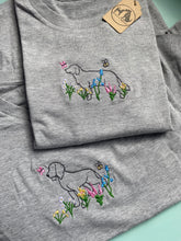 Load image into Gallery viewer, SILHOUETTE STYLE- Wildflower Dogs T-Shirt- Embroidered tee for dog lovers