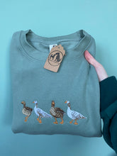 Load image into Gallery viewer, Embroidered Goose Sweatshirt - colourful sweatshirt for geese lovers