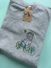 Load image into Gallery viewer, Schnauzer Bluebells T-Shirt - grey L