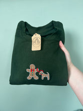 Load image into Gallery viewer, Embroidered Gingerbread Dog Walk Sweatshirt - Christmas Gifts for dog lovers