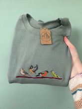 Load image into Gallery viewer, Finches Embroidered Sweatshirt - Chaffinch, Hawfinch, Bullfinch and Greenfinch gifts for bird lovers.