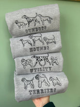 Load image into Gallery viewer, Dog Breed Group Embroidered Sweatshirt - Gundog, Pastoral, Terrier, Toy, Utility, Hound and Working dog groups
