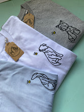 Load image into Gallery viewer, OUTLINE STYLE- Spring Dogs T-Shirt- Embroidered organic cotton tee for dog lovers