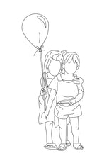 Load image into Gallery viewer, Digital Line Drawing Family / Friends Portrait - People and Pets