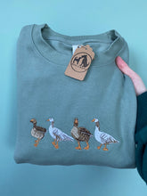Load image into Gallery viewer, Embroidered Goose Sweatshirt - colourful sweatshirt for geese lovers