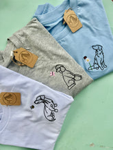 Load image into Gallery viewer, Dog Ladybird Daisy T-Shirt- Various Breeds- Embroidered tee for dog lovers