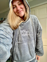Load image into Gallery viewer, Custom Pet Embroidered Lounge Hoodie - Sherpa lined oversized slouchy lounge hoodie
