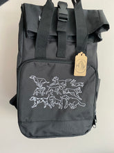 Load image into Gallery viewer, Dog Zoomies Backpack for Dog Lovers and Owners- colourful embroidered compact rucksack for your adventures