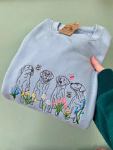 Load image into Gallery viewer, DOODLE - Wildflower Dogs Sweatshirt - Embroidered sweater for dog lovers