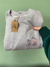 Load image into Gallery viewer, Cute Bicycle Dog Basket Sweatshirt - Embroidered sweater for dog lovers