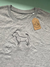 Load image into Gallery viewer, IMPERFECT- Jack Russell Silhouette  T-shirt -M GREY